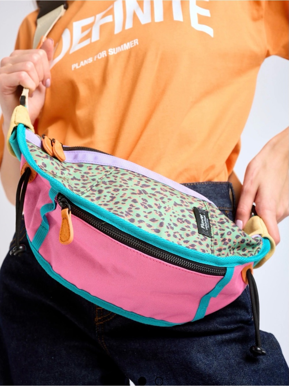 NWT Flower Mountain SHOULDER/WAIST BAG Bum bag - Pink - Picture 1 of 16